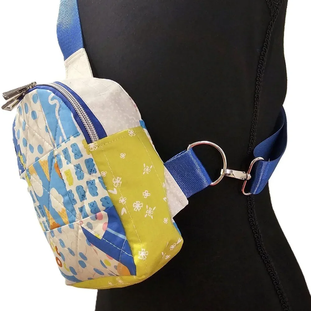 Mav Sling Patchwork Mini Sling Backpack: Ruby Star Society Crossbody Bag - Picture 4 of 5